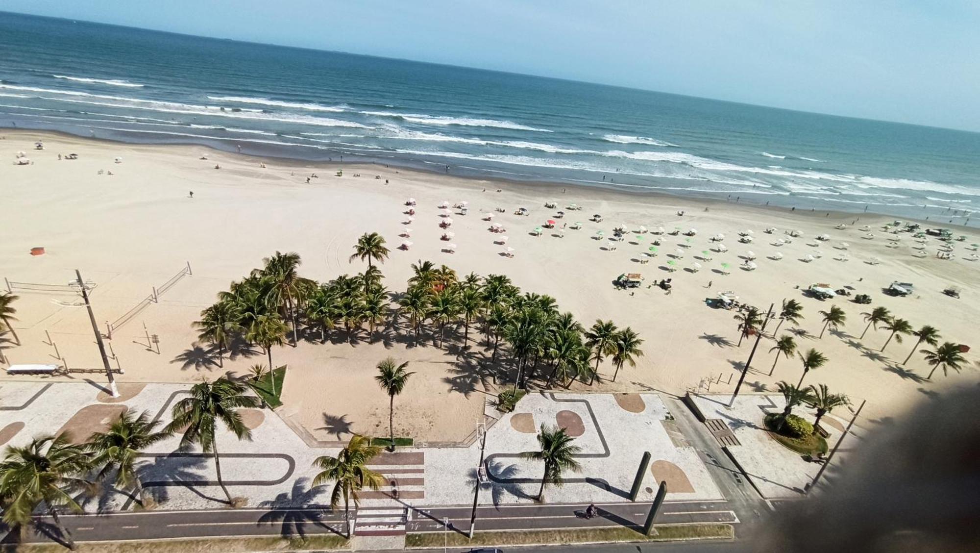 Apartamento De Frente E Com Vista Para O Mar Praia Grande  Bagian luar foto